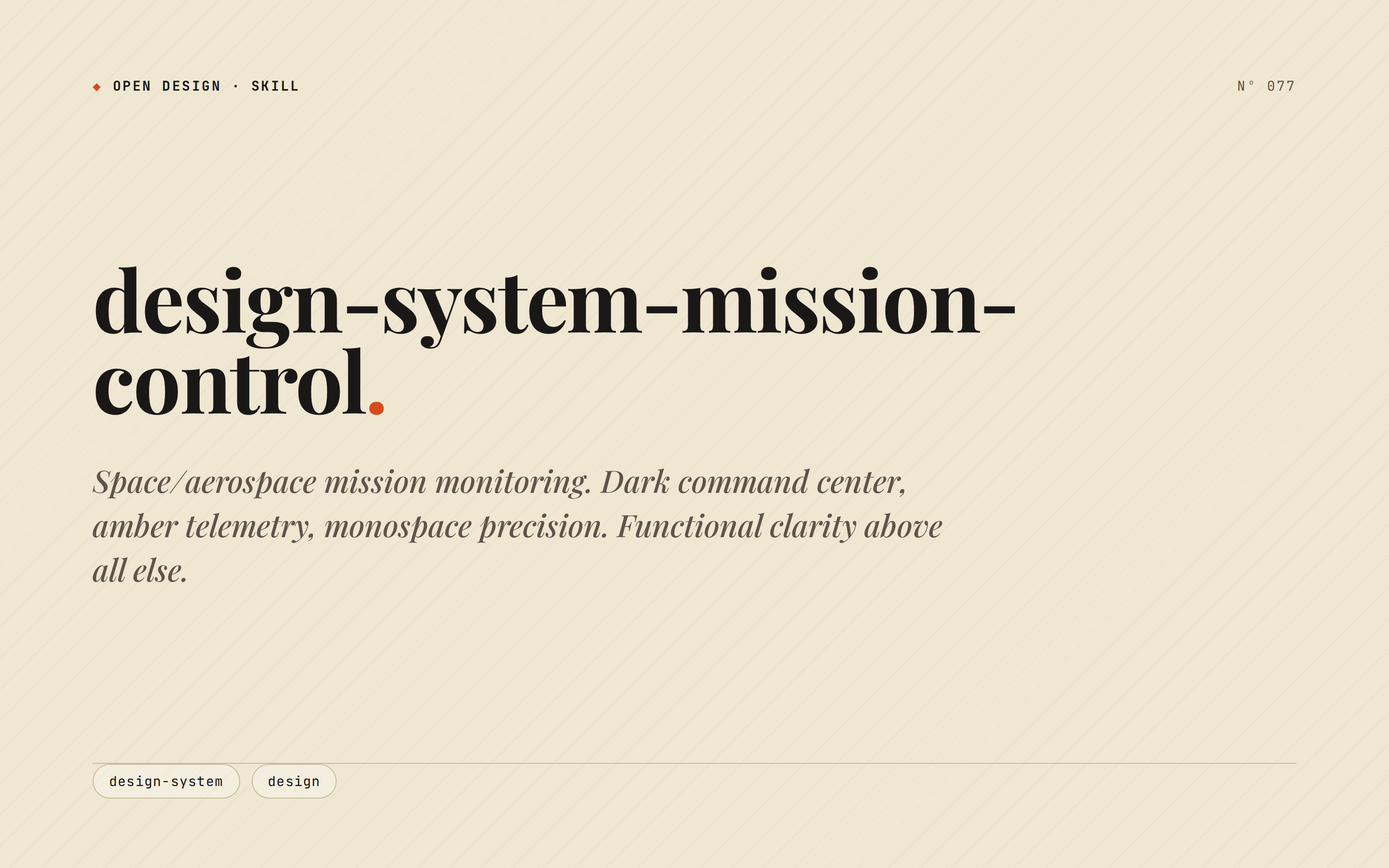 Mission Control Design System preview