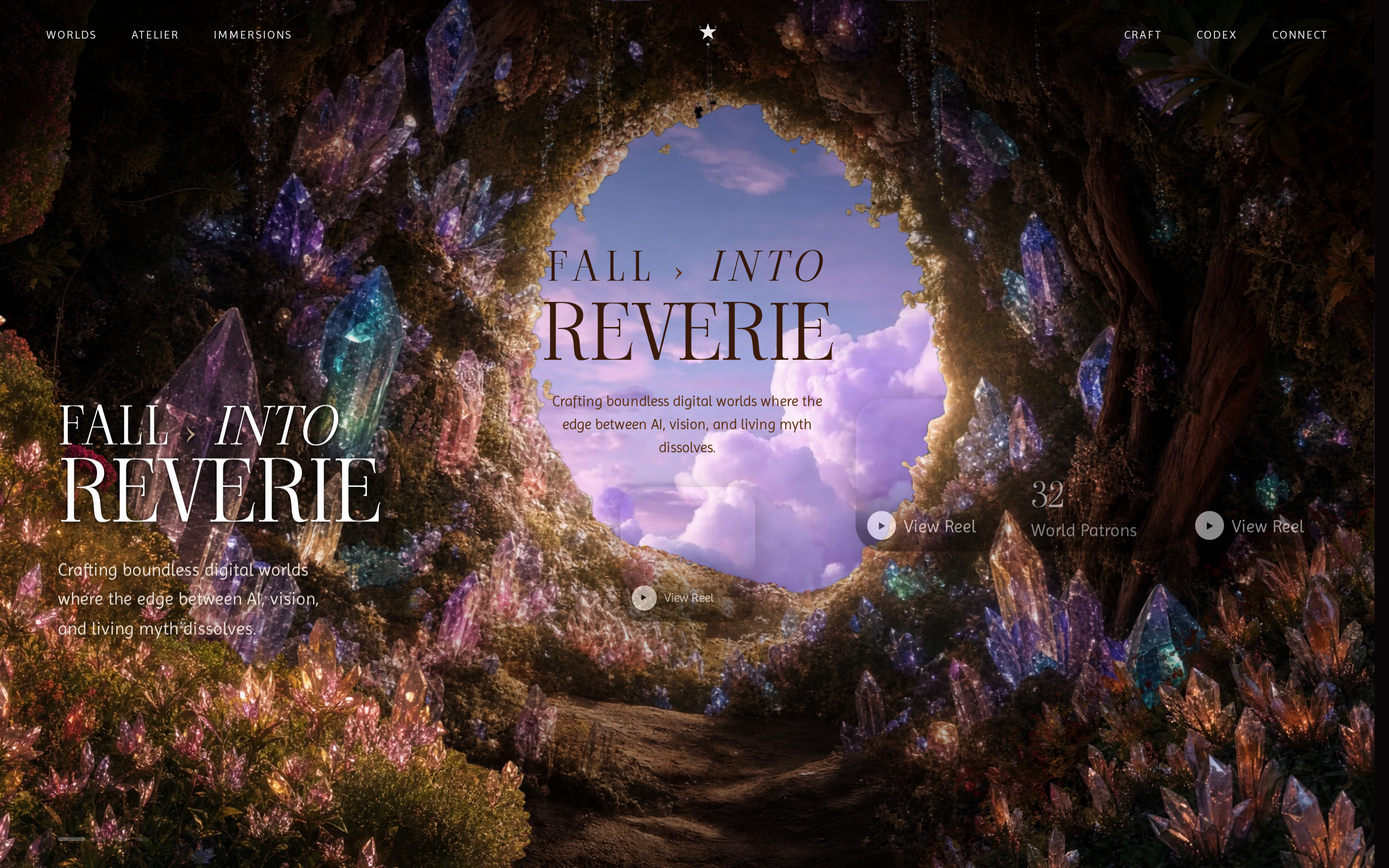 Dreamcore Landing — Parallax Portal Hero preview